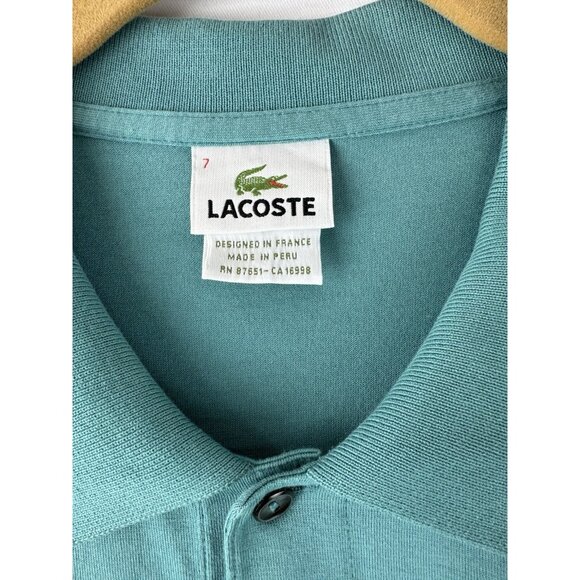 Lacoste Devanlay Polo Shirt Men Size 7 XXL Teal Green 5191L - Picture 3 of 10